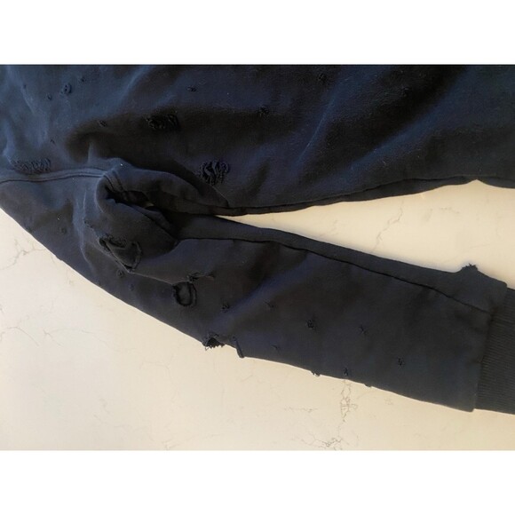 Givenchy Paris Men's Black Crewneck Small Distressed Holes - Picture 11 of 13